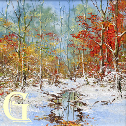 Terry Evans oil painting.  EARLY SNOW