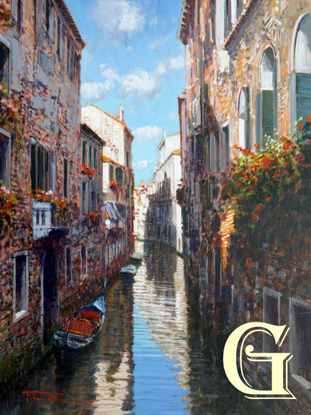 FIORE, OIL PAINTING, QUIET WATERS, VENICE