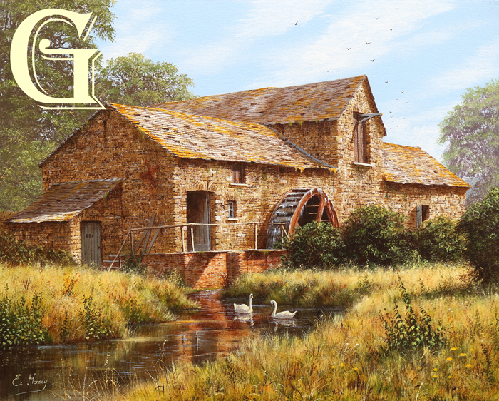 EDWARD HERSEY original painting, THE OLD MILL