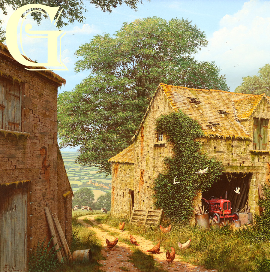 EDWARD HERSEY original painting, A WELCOME GLOW
