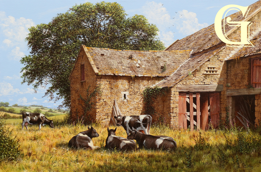 EDWARD HERSEY original painting, A CORNER OF THE OLD BARN