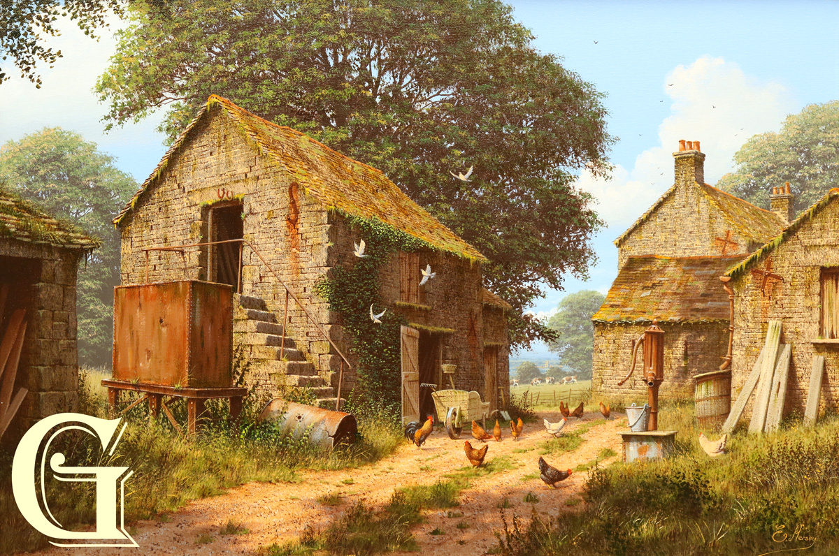 EDWARD HERSEY original painting, ME AND MY GIRLS