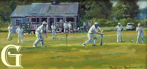 Stephen Hawkins oil painting , VILLAGE MATCH