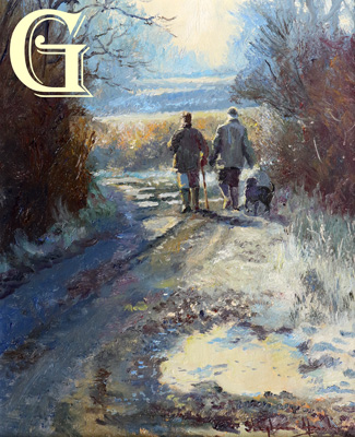 Stephen Hawkins oil painting , ME AND THE DOG