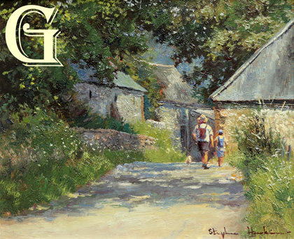 Stephen Hawkins oil painting, A SUNNY DAY