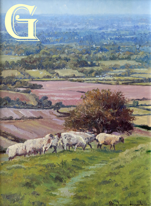 Stephen Hawkins oil painting , ABOVE THE VALE