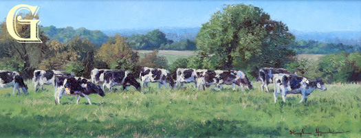 Stephen Hawkins oil painting , IN THE PASTURE