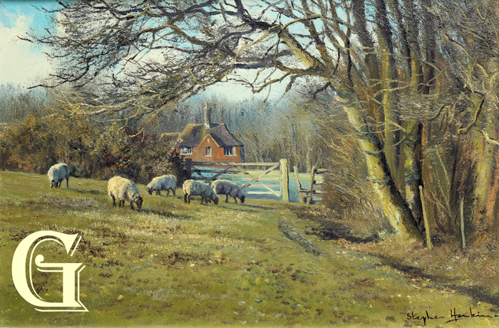 Stephen Hawkins oil painting, A SUNNY DAY