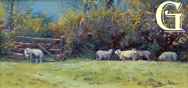 Stephen Hawkins oil painting , A CORNER OF THE PASTURE