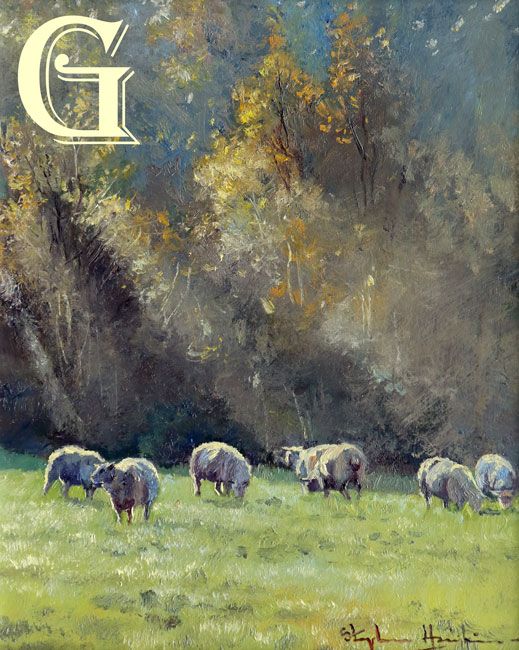 Stephen Hawkins oil painting , AUTUMN SHAFTS