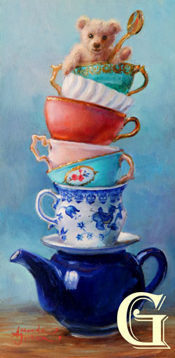 AMANDA JACKSON original painting, TIME FOR TEA