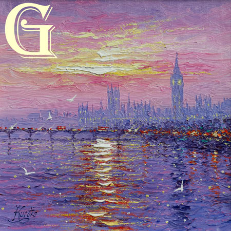 Andrew Grant Kurtis, original oil painting, WESTMINSTER HAZE