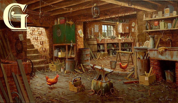 EDWARD HERSEY original painting, LETS GET HOME TOBY